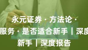 永元证券 · 方法论 · 客户服务 · 是否适合新手｜深度报告