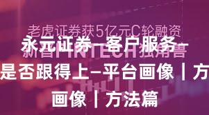 永元证券—客户服务—客服是否跟得上—平台画像｜方法篇